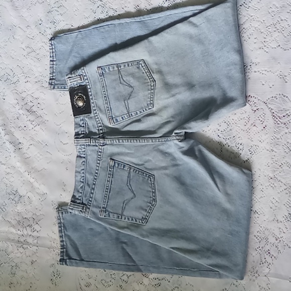 Vintage Versace Couture Jeans Medusa Head High Waist Size 32 44 Light Wash Mom - Picture 4 of 16